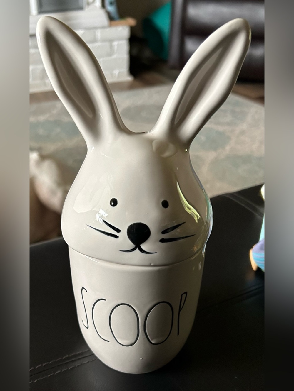 Rae Dunn Artisan Collection by Magenta ceramic "SCOOP" mug with Bunny lid